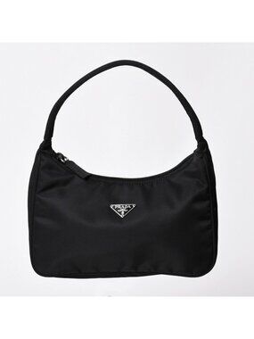 Prada Hobo Handbag Nylon Black